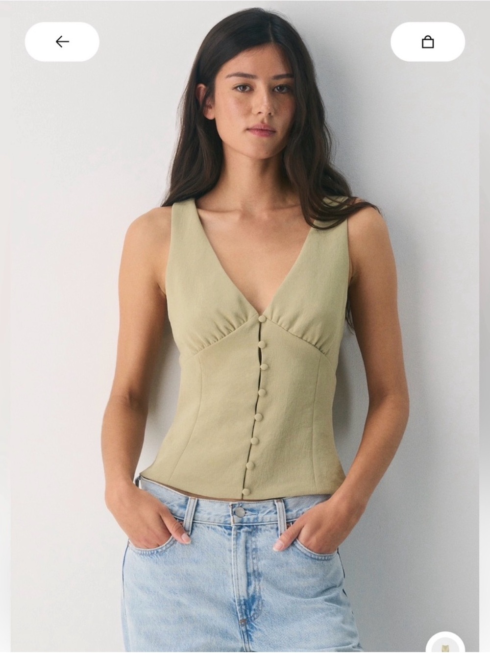 NWT Aritzia aperitivo crepette top martini olive size 6